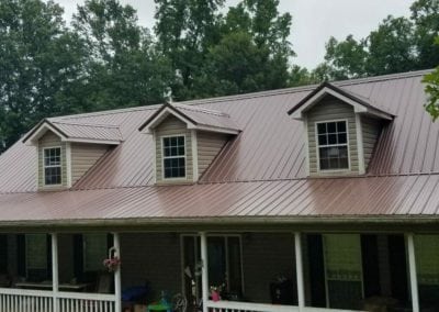 Red Metal Roof Installation in Birmingham AL - Side